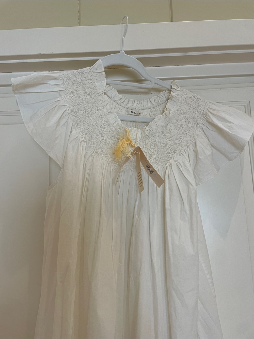 Doen Cream Midi Smocked Yoke Dress - Picture 5 of 5